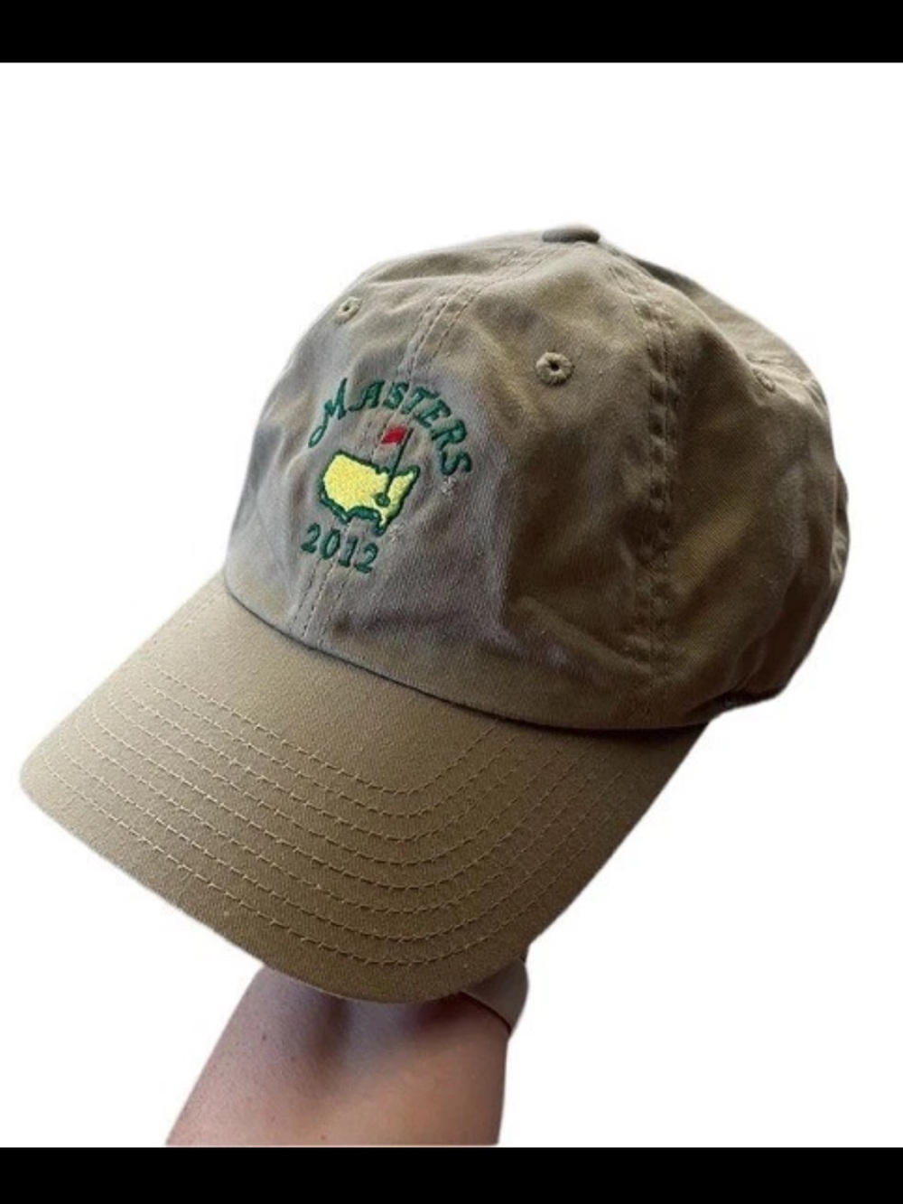 bnwt RARE The Masters 2012 Brown Hat Embroidered Logo PGA One Size Adjustable